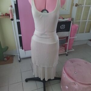 Wolford Cream Layered Midi Skirt